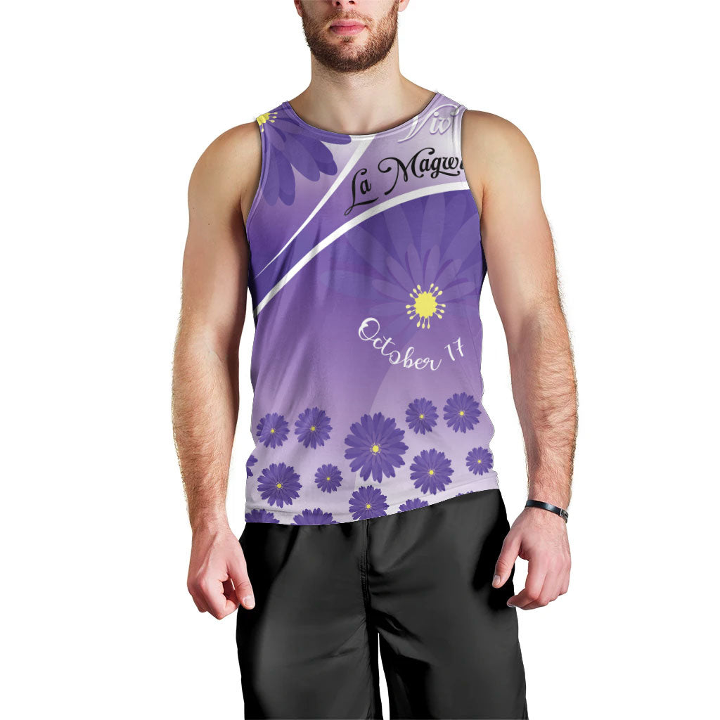 Personalised Saint Lucia La Magewit Men Tank Top La Marguerite Flower