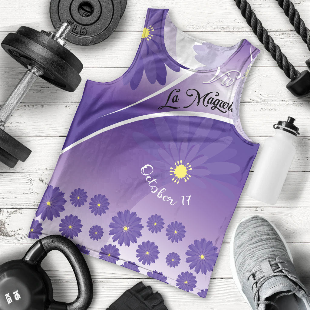Personalised Saint Lucia La Magewit Men Tank Top La Marguerite Flower