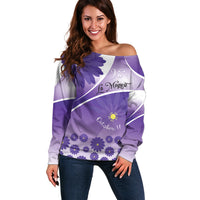 Personalised Saint Lucia La Magewit Off Shoulder Sweater La Marguerite Flower