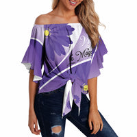 Personalised Saint Lucia La Magewit Off Shoulder Wrap Waist Top La Marguerite Flower