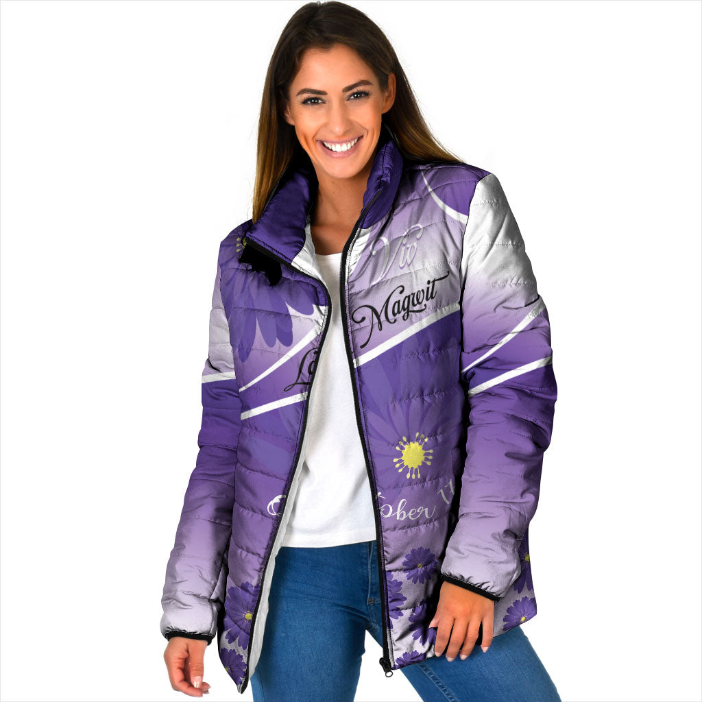 Personalised Saint Lucia La Magewit Padded Jacket La Marguerite Flower