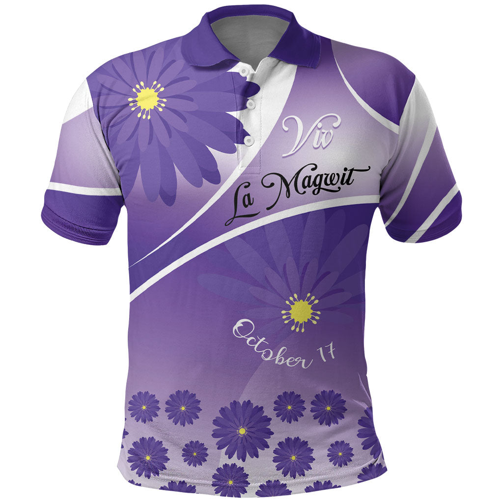 Personalised Saint Lucia La Magewit Polo Shirt La Marguerite Flower