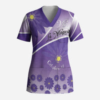 Personalised Saint Lucia La Magewit Scrub Top La Marguerite Flower