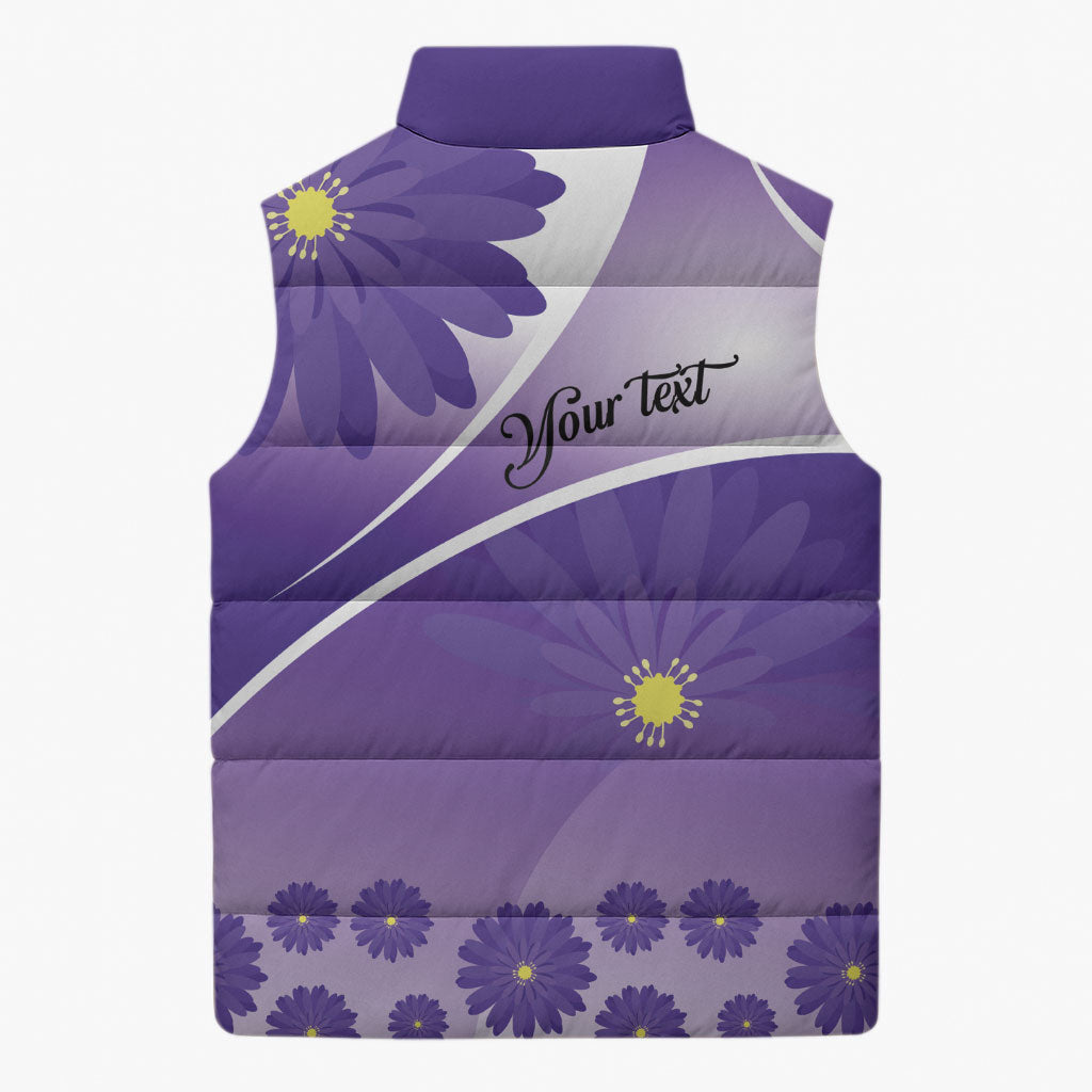 Personalised Saint Lucia La Magewit Sleeveless Puffer Jacket La Marguerite Flower