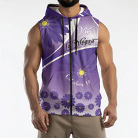 Personalised Saint Lucia La Magewit Sleeveless Zip Hoodie La Marguerite Flower