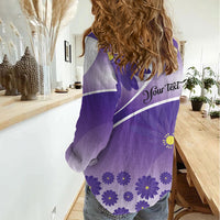 Personalised Saint Lucia La Magewit Women Casual Shirt La Marguerite Flower