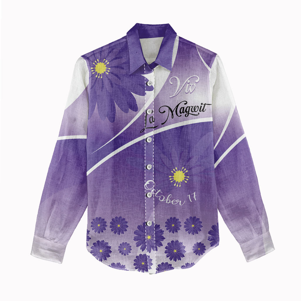 Personalised Saint Lucia La Magewit Women Casual Shirt La Marguerite Flower