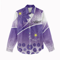 Personalised Saint Lucia La Magewit Women Casual Shirt La Marguerite Flower