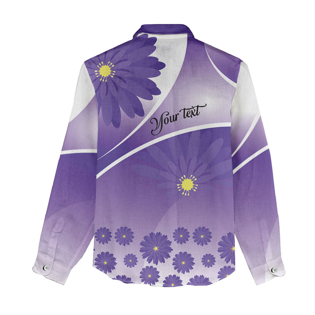Personalised Saint Lucia La Magewit Women Casual Shirt La Marguerite Flower