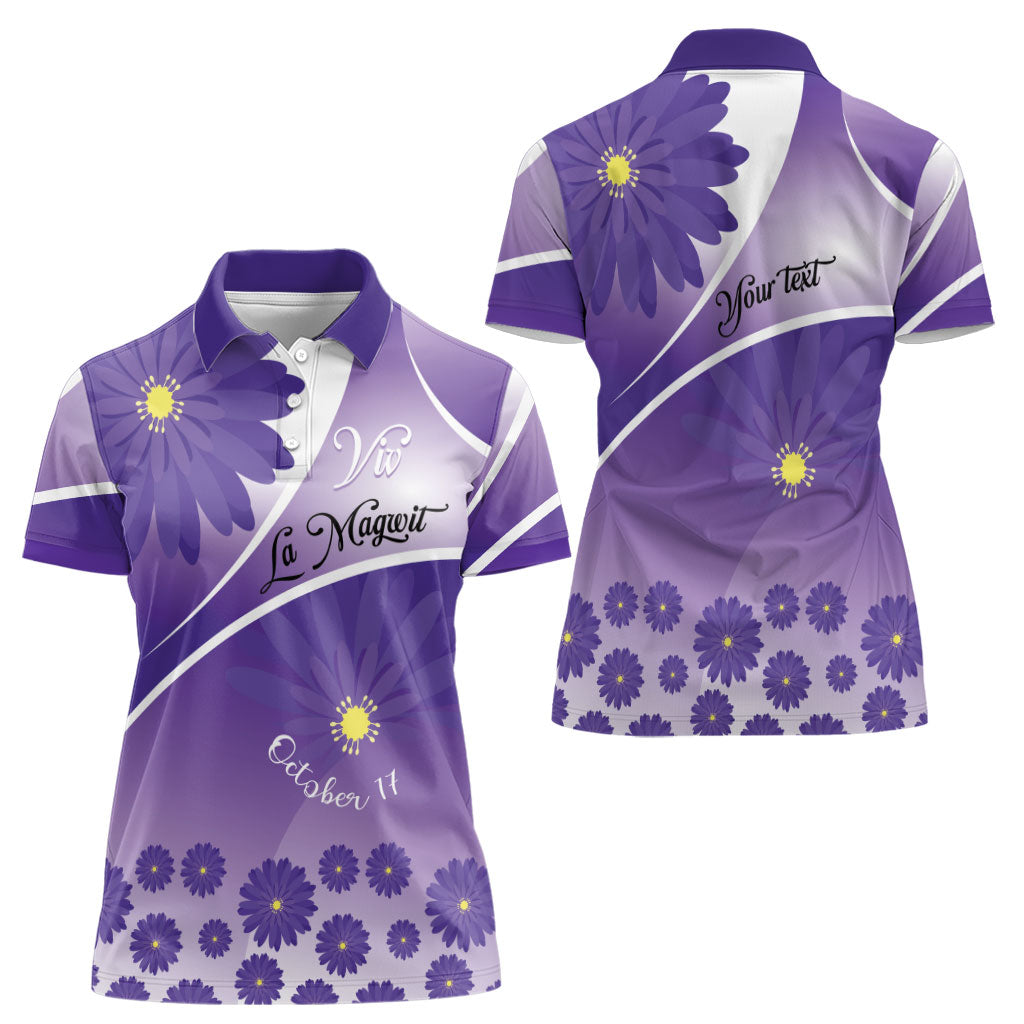 Personalised Saint Lucia La Magewit Women Polo Shirt La Marguerite Flower
