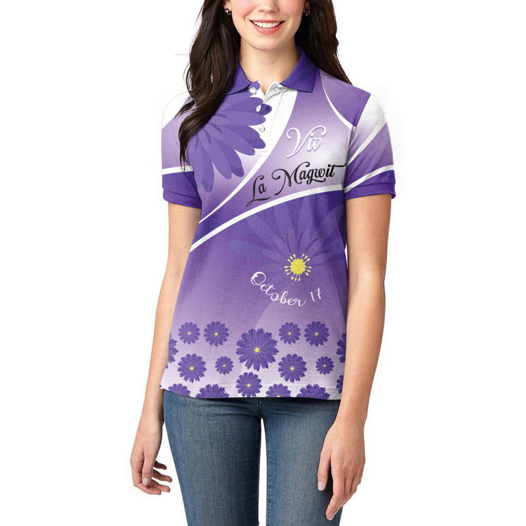 Personalised Saint Lucia La Magewit Women Polo Shirt La Marguerite Flower