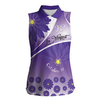 Personalised Saint Lucia La Magewit Women Sleeveless Polo Shirt La Marguerite Flower