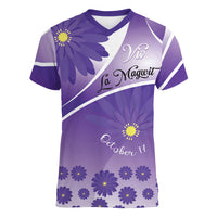Personalised Saint Lucia La Magewit Women V-Neck T-Shirt La Marguerite Flower