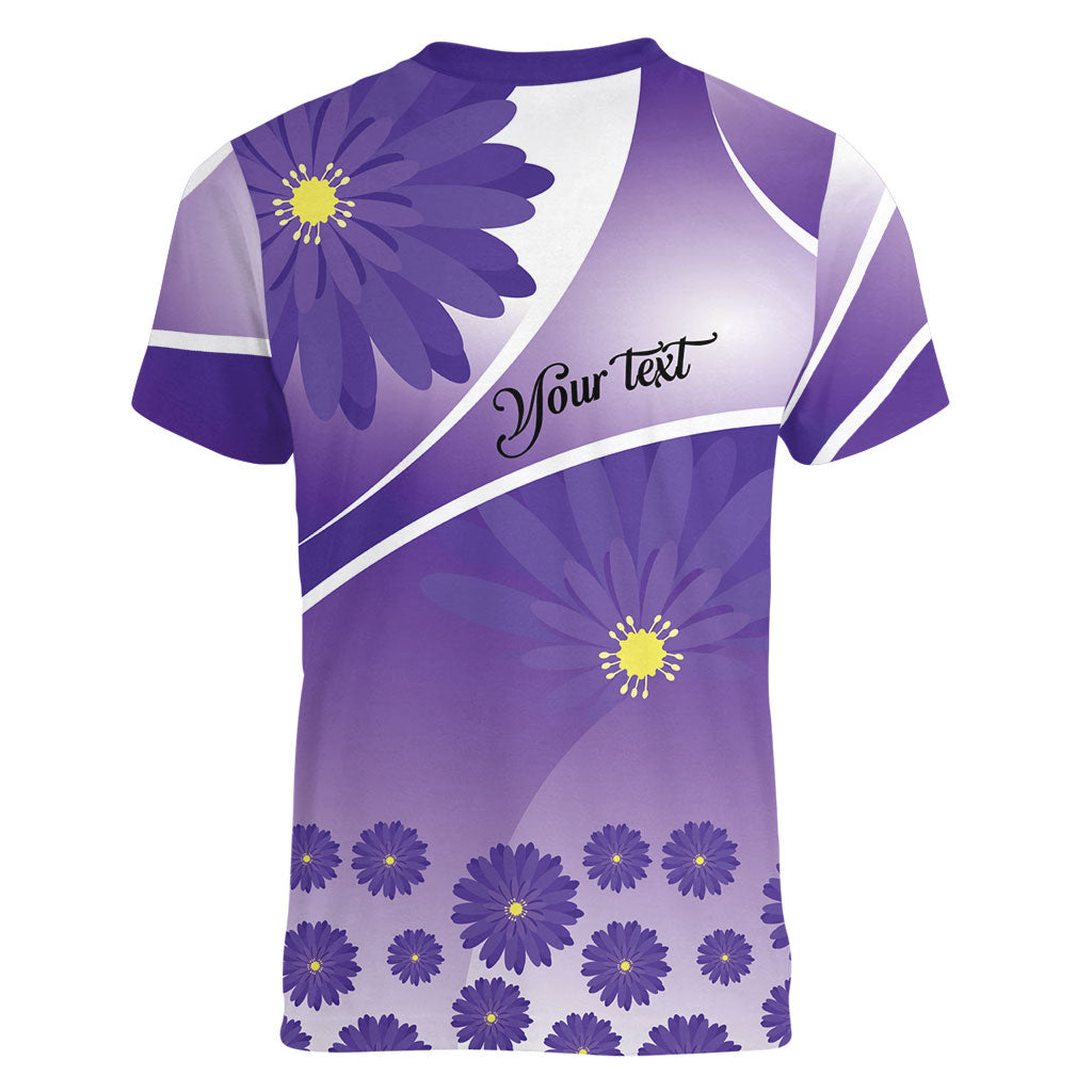 Personalised Saint Lucia La Magewit Women V-Neck T-Shirt La Marguerite Flower