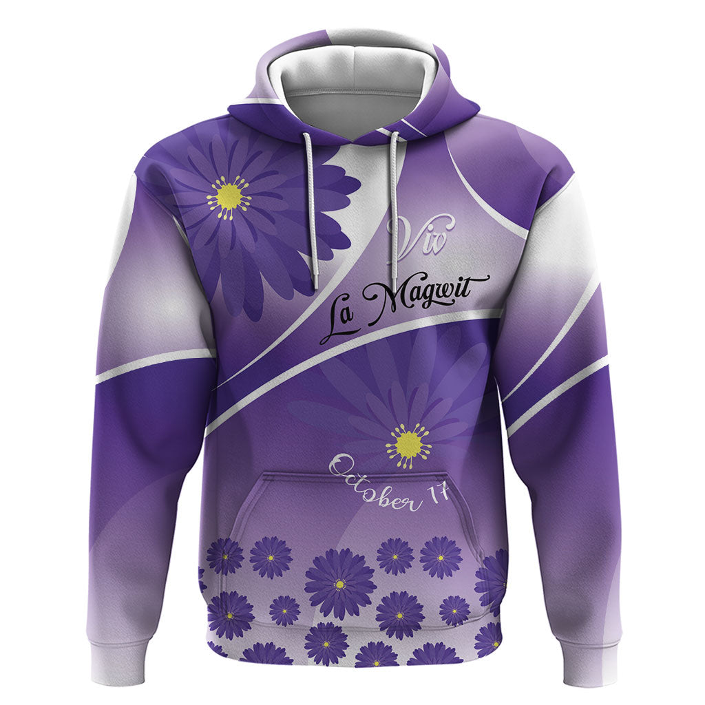 Personalised Saint Lucia La Magewit Zip Hoodie La Marguerite Flower