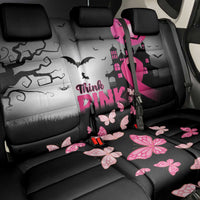 At Halloween We Think Pink Back Car Seat Cover Pink Ribbon Butterflies - Wonder Print Shop