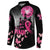 Personalized At Halloween We Think Pink Button Sweatshirt Pink Ribbon Butterflies - Wonder Print Shop