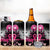 Personalized At Halloween We Think Pink 4 in 1 Can Cooler Tumbler Pink Ribbon Butterflies - Wonder Print Shop