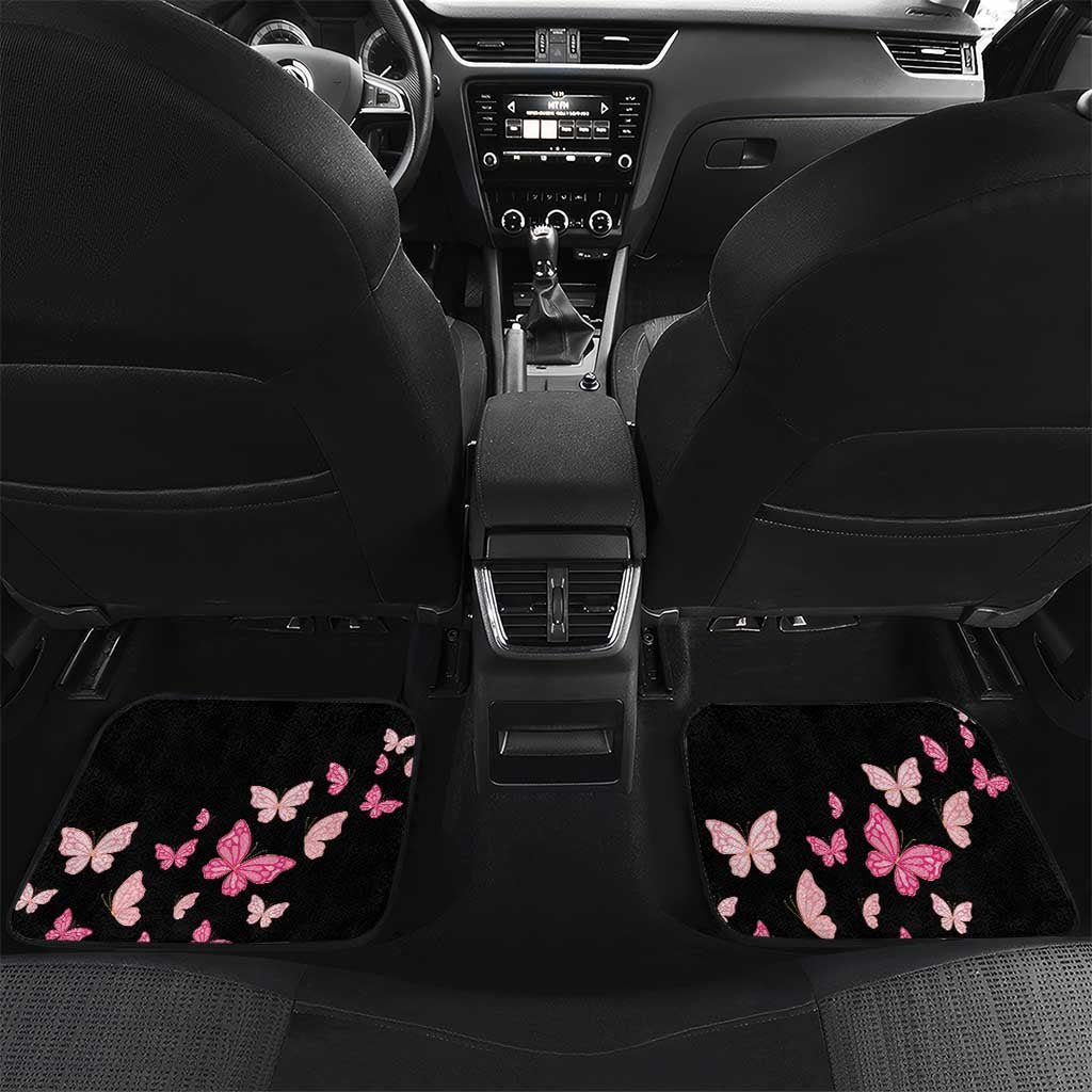 At Halloween We Think Pink Car Mats Pink Ribbon Butterflies - Wonder Print Shop