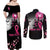 Personalized At Halloween We Think Pink Couples Matching Off Shoulder Maxi Dress and Long Sleeve Button Shirt Pink Ribbon Butterflies - Wonder Print Shop