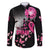 Personalized At Halloween We Think Pink Family Matching Long Sleeve Bodycon Dress and Hawaiian Shirt Pink Ribbon Butterflies - Wonder Print Shop