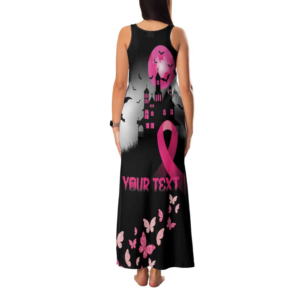 Personalized At Halloween We Think Pink Family Matching Tank Maxi Dress and Hawaiian Shirt Pink Ribbon Butterflies - Wonder Print Shop