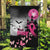 At Halloween We Think Pink Garden Flag Pink Ribbon Butterflies - Wonder Print Shop