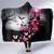 At Halloween We Think Pink Hooded Blanket Pink Ribbon Butterflies