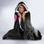 At Halloween We Think Pink Hooded Blanket Pink Ribbon Butterflies