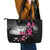 At Halloween We Think Pink Leather Tote Bag Pink Ribbon Butterflies - Wonder Print Shop