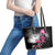 At Halloween We Think Pink Leather Tote Bag Pink Ribbon Butterflies - Wonder Print Shop