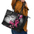 At Halloween We Think Pink Leather Tote Bag Pink Ribbon Butterflies - Wonder Print Shop