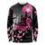 Personalized At Halloween We Think Pink Long Sleeve Shirt Pink Ribbon Butterflies - Wonder Print Shop