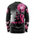 Personalized At Halloween We Think Pink Long Sleeve Shirt Pink Ribbon Butterflies - Wonder Print Shop