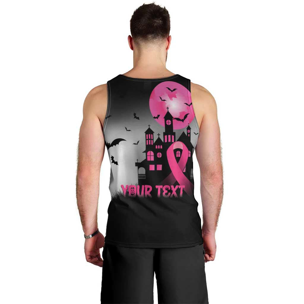 Personalized At Halloween We Think Pink Men Tank Top Pink Ribbon Butterflies - Wonder Print Shop