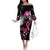 Personalized At Halloween We Think Pink Off The Shoulder Long Sleeve Dress Pink Ribbon Butterflies - Wonder Print Shop