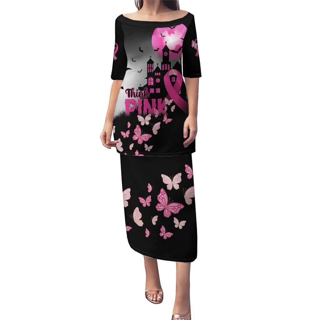 Personalized At Halloween We Think Pink Puletasi Pink Ribbon Butterflies - Wonder Print Shop