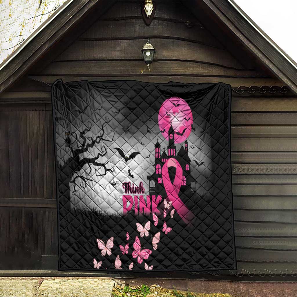 At Halloween We Think Pink Quilt Pink Ribbon Butterflies - Wonder Print Shop