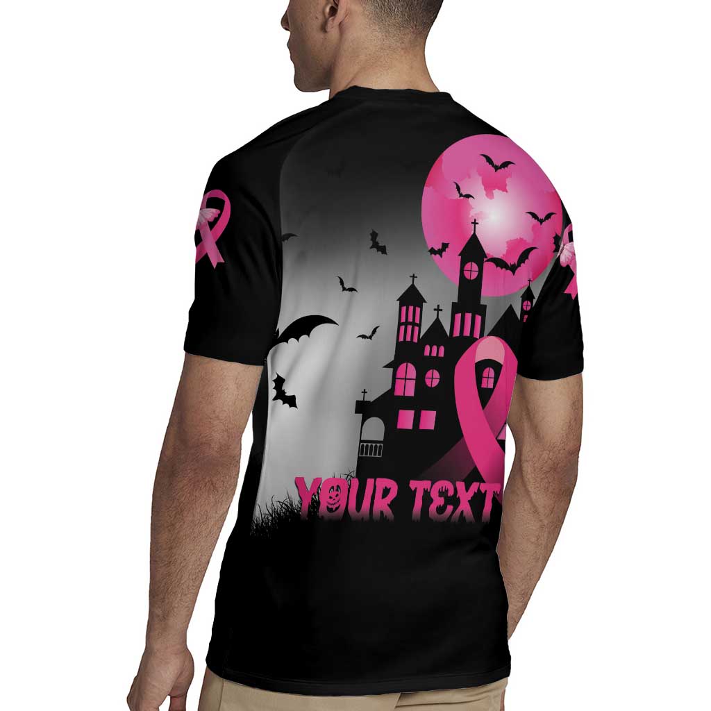 Personalized At Halloween We Think Pink Rugby Jersey Pink Ribbon Butterflies - Wonder Print Shop