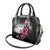 At Halloween We Think Pink Shoulder Handbag Pink Ribbon Butterflies