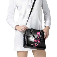 At Halloween We Think Pink Shoulder Handbag Pink Ribbon Butterflies
