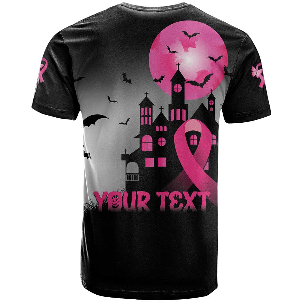 Personalized At Halloween We Think Pink T Shirt Pink Ribbon Butterflies - Wonder Print Shop