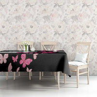 At Halloween We Think Pink Tablecloth Pink Ribbon Butterflies - Wonder Print Shop