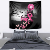 At Halloween We Think Pink Tapestry Pink Ribbon Butterflies - Wonder Print Shop
