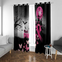 At Halloween We Think Pink Window Curtain Pink Ribbon Butterflies - Wonder Print Shop