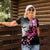 Personalized At Halloween We Think Pink Women Polo Shirt Pink Ribbon Butterflies - Wonder Print Shop