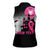 Personalized At Halloween We Think Pink Women Sleeveless Polo Shirt Pink Ribbon Butterflies - Wonder Print Shop