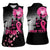 Personalized At Halloween We Think Pink Women Sleeveless Polo Shirt Pink Ribbon Butterflies - Wonder Print Shop