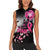 Personalized At Halloween We Think Pink Women Sleeveless Polo Shirt Pink Ribbon Butterflies - Wonder Print Shop