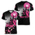 Personalized At Halloween We Think Pink Women V-Neck T-Shirt Pink Ribbon Butterflies - Wonder Print Shop